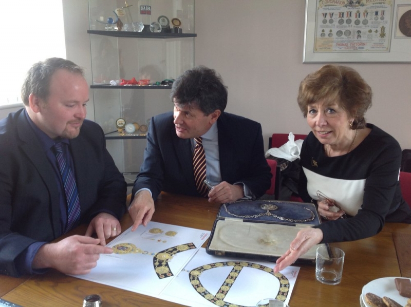 The Town Mayor, Cllr Guy Loosmore and Deputy Mayor, Cllr Marian Hannaford-Dobson,visit to Fattorini’s Head Office