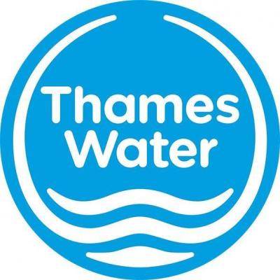 a blue and white logo reading Thames Water