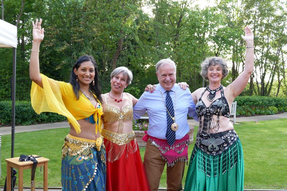 Mayor-Mervyn-Hall-with-Dancing-Flavours-Belly-Dancing-Trio