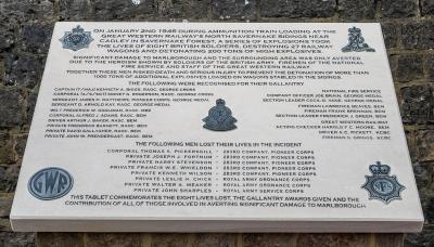 Portland Stone Memorial Tablet listing the names of all men who died and those awarded gallantry medals