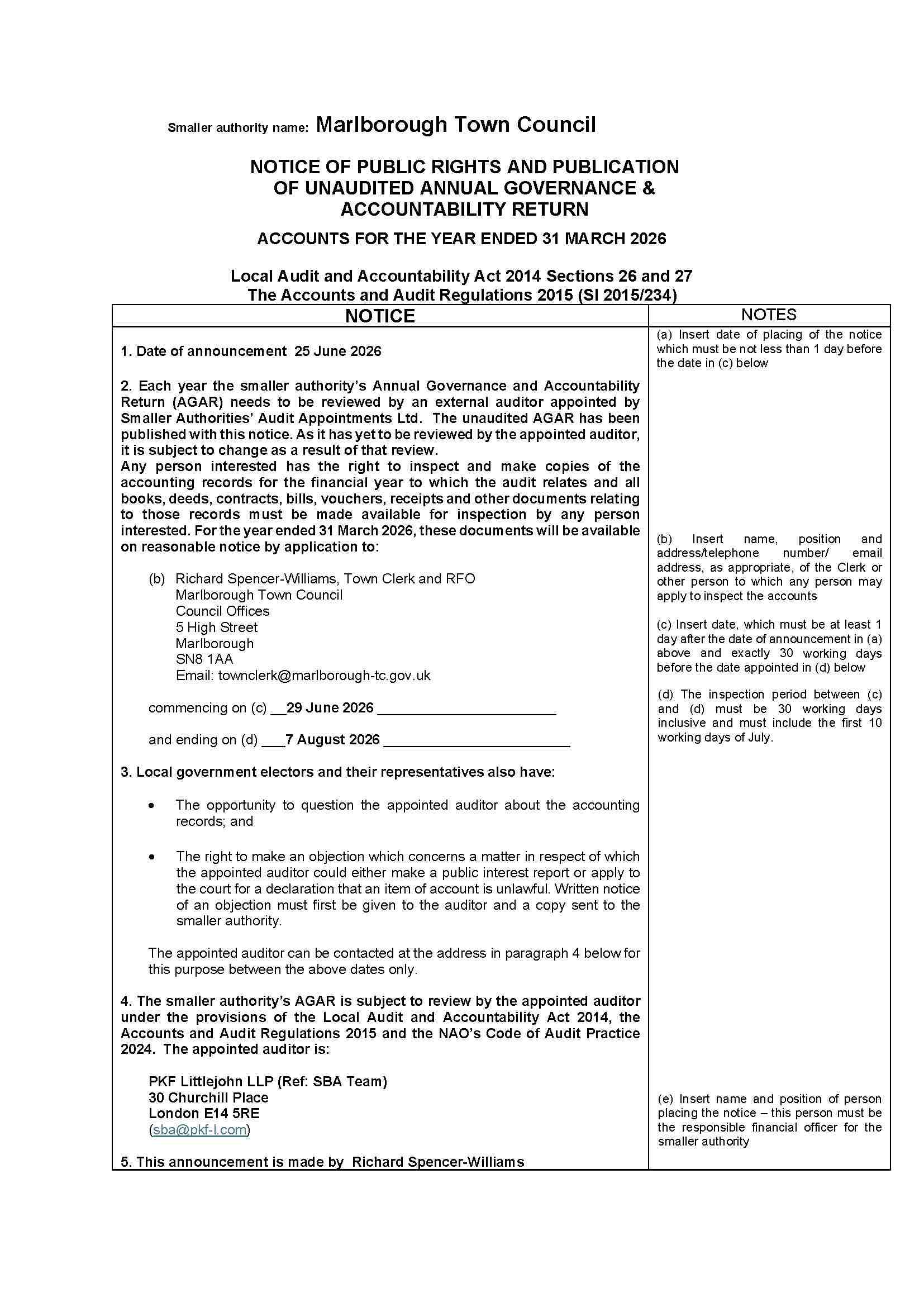 Notice for Provision of Exercise of Rights 2025 26