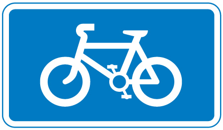 bicycle blue sign