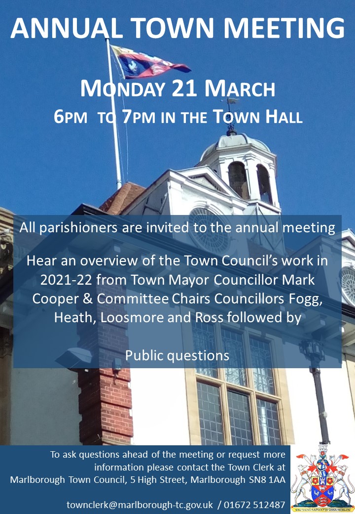 a poster inviting parishioners to the annual town meeting on 21 March